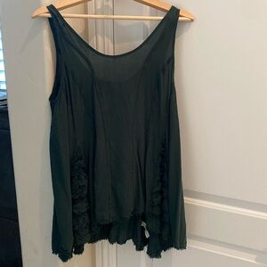 Free People dark green tank top